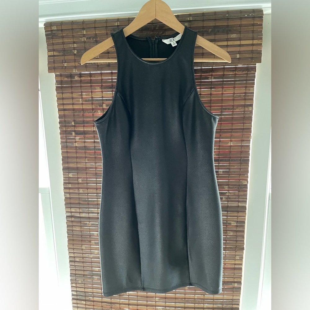 Black leather dress